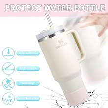 AWYY2-Pack Silicone Boot For Stanley 40 30 20 OZ Cup Accessories Thick Bottom Boots For Stanley 20OZ 30OZ Tumbler Ice-Flow 16OZ Bottle Protector Sleeve Cover For Yeti Cups Protective Bumper Anti-Slip - RoseQuartz - Xem 6