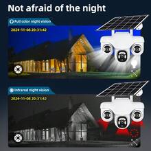 V380 4G Solar Powered 3-Lens PTZ Camera, 15MP Triple-Screen CCTV, 10X Zoom Outdoor Video Surveillance Security Camera With Two-Way Audio IP Camera - White - View 8