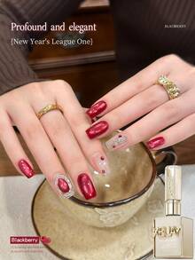 XEIJAYI 1瓶15毫升黑莓猫眼凝胶指甲油，半永久指甲油，可卸除UV/LED指甲油，美甲用品，美甲设计，DIY装饰，家用美甲沙龙礼品 - 玫瑰紅 - 查看 5