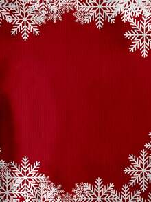 1pc Women's Snowflake Christmas Cartoon Casual Elegant Knit Fabric Short Dress, Suitable For Everyday And Party Wear, Autumn/Winter - Red - View 3