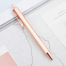 Bút kim loại có thể thu vào in logo/văn bản tùy chỉnh, Văn phòng phẩm sáng tạo, Bút bi mạ điện, Bút quà tặng khuyến mại - Nhiều màu - Xem 13