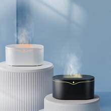 USB Bedroom 7-Color Humidifier, Minimalist High-End Desktop Humidifying Device, Fine Mist, Bedroom/Office Atmosphere Lamp, European & American Home Decor, Portable Mini USB Powered, High-Quality Night Light & Humidifier 2-In-1 - Black - View 5