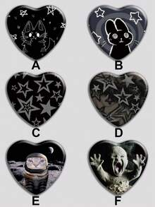 Heart-Shaped Badge, Classic Fashion Badge/Brooch, 2D Flat Design, High-Quality Metal Accessory, Suitable For Decorating Clothes, Hats, Backpacks, Funny Gifts For Friends, Classmates, Colleagues, And Relatives - Multicolor - View 2