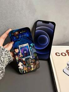 Funda para teléfono  Characters Dreamscape Compatible con fundas para teléfonos   17  16 Pro Max  15 Pro Max  13 y  12 Fabricada en material TPU resistente a las manchas y a los golpes Un gran regalo para familiares, amigos, seres queridos, novios/novias y para Navidad - Negro - Ver 3