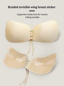 1件抽绳可调节文胸，聚拢提拉胸部，使其看起来更大，隐形无痕，女士无肩带文胸，加厚防滑，适合吊带裙和婚纱。 - 彩色 - 查看 3