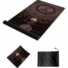Alfombrilla de yoga de viaje impresa de 1/16 pulgadas de grosor, antideslizante, con bolsa de transporte, plegable, ligera de gamuza y goma natural para yoga, pilates y fitness, 72 pulgadas de largox 24 pulgadas de anchox 1.5 mm - TaiYangXiXingXing - Ver 4