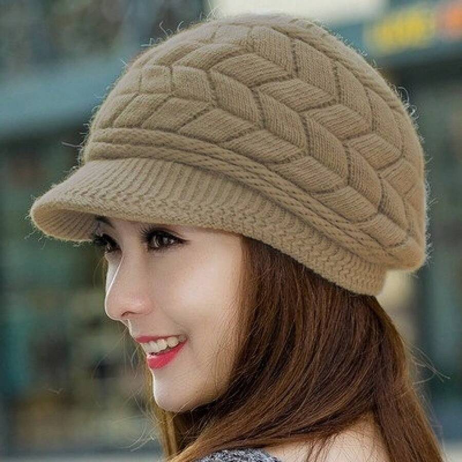 Women Beret Hats - Khaki - View 1
