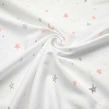 American Baby Company - Juego de 2 sábanas de 100% algodón Jersey Tejido Natural, diseño de Estrellas Grises y Zigzag, Transpirable y Suave, para niños y niñas(Estrellas y luna rosas) - Multicolor - Ver 4