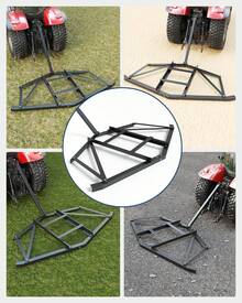 Rastra de arrastre de 167 cm de ancho, niveladora de entrada de acero Q235 con barras ajustables y enganche de pasador, capacidad máxima de 45 kg. Rastra de entrada para tractores ATV, UTV y tractores de jardín - Negro - Ver 6
