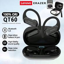 Lenovo 联想旗下品牌 ERAZER QT60 无线耳机，配备智能显示屏、触控功能、ABS/PC 材质、耳挂式设计、内置麦克风，适合跑步健身等运动场景，拥有超长续航，兼容多种设备，是一款蓝牙耳机。 - 均碼 - 查看 2