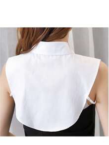 1件立领复古雪纺荷叶边可拆卸衬衫领，休闲和正式场合皆宜