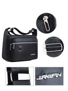 Men's Casual One Shoulder Messenger Bag, Large Capacity Multi-Pocket Commuter Shoulder Bag For Files & Coins - Brown - View 5