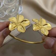 Fashion  Flower Cuff Bracelet For Women Vintage Elegant Waterproof Bangles Female Wedding Party Accessories 2025 - AYAGold - 查看 6