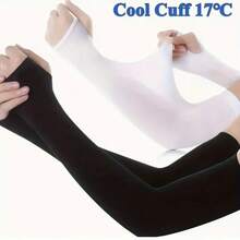 Premium Summer UV Protection Ice Sleeves - Cooling Arm Sleeves For Sports Travel - UPF 50+ Sun Protection - Quick Dry Breathable Compression Sleeves For Outdoor Activities (Pair) - 黑色 - 查看 6