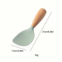 2 Pack Silicone Rice & Potato Server With Wooden Handle - Durable, Heat-Resistant Kitchen Spoon For Nonstick Pans And Cookers, Durable Standing Rice Spatula Serving Spoon For Grains - 綠色 - 查看 4