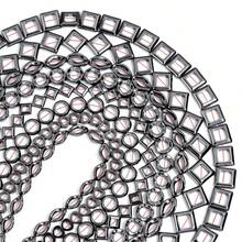 1串混合空心黑玛瑙赤铁矿珠子，时尚休闲首饰制作DIY珠子，适用于手链、项链、工艺品、吊坠、装饰品 - 黑色 - 查看 4