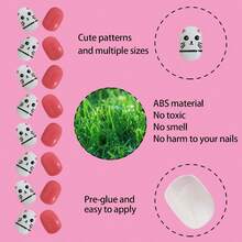 CZ SIUSIO 120 Pcs 5 Pack Acrylic Fake Nails Press On Preglue Full Cover Glitter Gradient Color Rainbow Short False Nail Art Kits Set Stick On Nails For Little Girls Pink Hamster 1613 - PinkHamste - Xem 2
