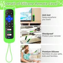 AWYYReplacement Remote Cover For Roku TV With Soft Protective Case Glow In The Dark - RemoteGreenCover - View 4