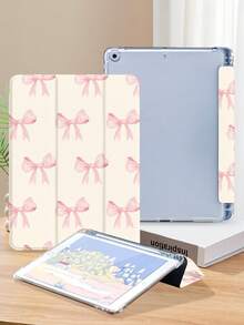 Pink Bow Pattern Tablet Protective Case,Compatible With IPad 9.7/10.2/10.5/10.9/12.9/Pro 11, 10th Gen,Compatible With Samsung Galaxy Tab S6 Lite 10.4 Inch,Compatible With Kindle Paperwhite 12th Gen 2024,Kindle (11th Generation) 2022 Release,Kobo Clara Colour,Soft Anti-Fall Protection,Smart Stand/Automatic Wake Up/Sleep - Multicolor - View 4