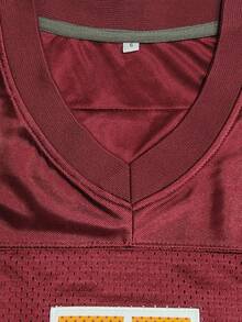 KTYSDE Men's #5 Retro American Football Jersey, Washington Classic Embroidered Design, V-Neck Loose Fit Short Sleeve Sports Top - American Football Uniform, Suitable For Casual Everyday Wear, Match Training, Streetwear Style, Christmas Gift, Unisex - 酒紅色 - 查看 6
