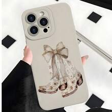 2026 nueva funda de teléfono esmerilada, funda de teléfono con estampado de botas de vaquera y lazo para iPhone 17 14 Pro Max 13 12 11 Xs Xr X  Galaxy S23 S22 S21 S20 S10 S9 S8 Plus, funda de teléfono para pareja, regalo para novio y novia, regalo de San Valentín, regalo de cumpleaños - Blanco antiguo - Ver 7