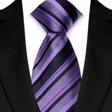 GOADAFOO Fashion Dark Purple Color 8CM Tie Men Necktie Floral Plaid Dot Ties For Man Groom Jacquard Woven Neck Tie For Business Wedding Party Gift