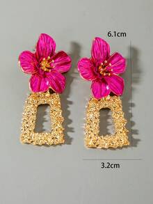 imoli 1 Paar Ohrringe aus Legierung mit Blumen- und geometrischem Muster für Frauen, Geschenk (die künstliche Färbung kann zwischen den Chargen leicht variieren) - 16638-ear-G-1-EP - Übersicht 6