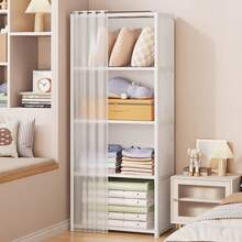 1pc Portable Closet, Multifunctional Cube Bookshelf Wardrobe, 31.5"X15.7" Organizer With Curtain, Freestanding Storage Rack For Bedroom, Living Room, Kitchen, Home Decor, Christmas Gift - B - View 1