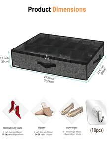 [US-Based Shipping]Non-Woven Fabric Bed-Under Quilt Storage Bag, Wardrobe Dustproof And Moisture-Proof Organization Bag, Foldable Storage Box, Under-Bed Shoe Storage Bag, Wardrobe Organizer With Transparent Window And Sturdy Handles, Foldable Bedroom Closet Storage Box, Foldable Gray Non-Woven Fabric Shoe Box With Transparent Lid - Dustproof And Moisture-Proof Under-Bed Storage Box, Multi-Compartment Design Ideal For Sneakers And Casual Shoes, Convenient Handles, Shoe Organizer Rack, Shoe Storage Rack, Shoe Organizer, Shoe Rack, Shoe Storage Box,  Shoe Rack Organizer, Shoe Storage And Organization, Shoe Rack Storage, Shoe Storage Rack, Shoe Organizer, Shoe Storage And Organization, Shoe Box Storage, Under-Bed Storage, Space-Saving Shoe Storage, Storage And Organization, Shoe Box Storage Box, Wardrobe Space Saver, Multi-Compartment Storage Box, Foldable Shoe Cabinet, Under-Bed Storage Box, Minimalist Storage Design, Rectangular Storage Box, Sturdy Handles, Non-Woven Fabric Box - 彩色 - 查看 2