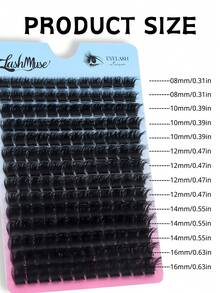 1 Box 168pcs 0.39-0.71inch Mixed Size DD-Curl Design 200DD Russian Curl False Eyelashes, Natural Soft Fluffy Cluster Fake Lashes, Wispy Smoke Effect DIY Lashes Ideal For Night Out, Cosplay, Date, Daily, Party, Stage, Travel, Essential For Mother's Day, Easter, Thanksgiving, Christmas, Halloween Makeup, Great Gift & Beginner Friendly Lash Clusters, Eyelash Clusters, Individual Eyelashes, Lashes, Fake Lashes, Beauty & Health, Festive Glam Beauty - Black - View 9