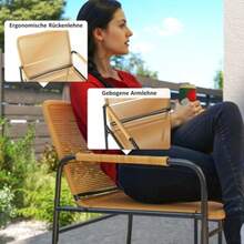 Outsunny 3-Piece Rattan Bistro Set, Garden Furniture With 2 Chairs, Coffee Table, Balcony Or Terrace Furniture, Steel, Yellow - Apricot - View 6