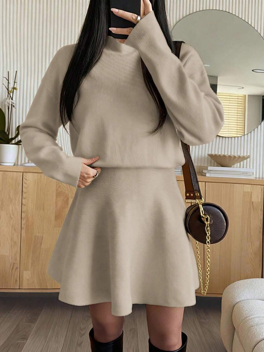 Robe pull pour femmes PoPoHouse, élégante et tempérée pour l'hiver, taille courte pour le travail. Tenues de printemps, tenues de la Saint-Valentin pour femmes, tenues de vacances pour femmes