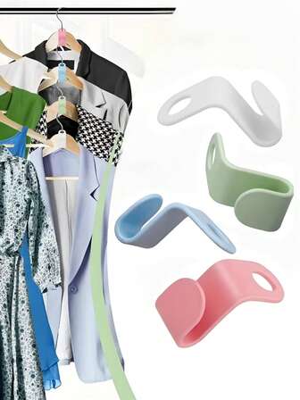 20个迷你衣架，适用于衣柜连接挂钩，层叠式塑料衣橱外套收纳架，节省空间