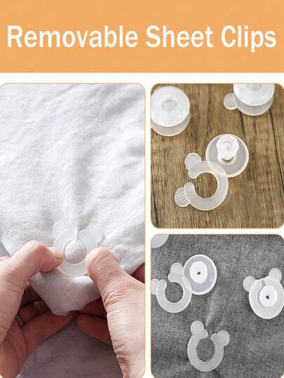 1/2/4/8-Piece Sheet Sets With Clips Transparent Plastic Anti-Slip Bedding Holders Ideal For Home Bedrooms Curtain Shortening, Sheet Clips Quilt Quick-Release Clips Anti-Slip Sheet Clips Sofa Cushion Clips Sheet Fasteners