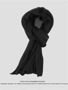 复古灰色针织围巾，男士时尚保暖加厚围脖，冬季必备单品，多角度造型彰显品味，送给男士、男性朋友、丈夫的最佳礼物 - 彩色 - 查看 4