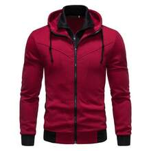 Men Sports Cardigans - Red - View 7