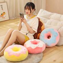 Gối tròn trang trí 11 inch màu hồng hình bánh donut, in kỹ thuật số 3D, mềm mại, thoải mái, hình dáng đồ ăn ngộ nghĩnh, trọng lượng nhẹ, thích hợp làm đệm ngồi cho ghế dài, ghế tựa, sàn nhà, sofa. - Nhiều màu - Xem 6