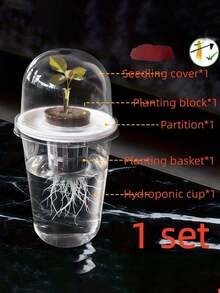 5pcs/Set Hydroponic Planting Pots - Transparent Cylindrical Hydroponic Planting Set, High Transparency Closed Hydroponic Cups, Transparent Design For Easy Root Growth Observation, Ventilation Hole Design - Multicolor - View 7