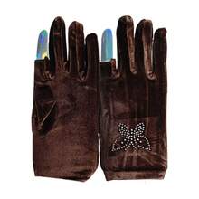 Golden Velvet Women's Thin Winter Warm Sunscreen Outdoor Sports Cycling Gloves Spring And Autumn Elastic Velvet Leakage Two Finger Gloves - Multicolor - View 5