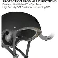 Skateboard Helmet - Lightweight Adjustable And Ventilated Helmet For Scooter Roller Skate Inline Skate - Black - View 5