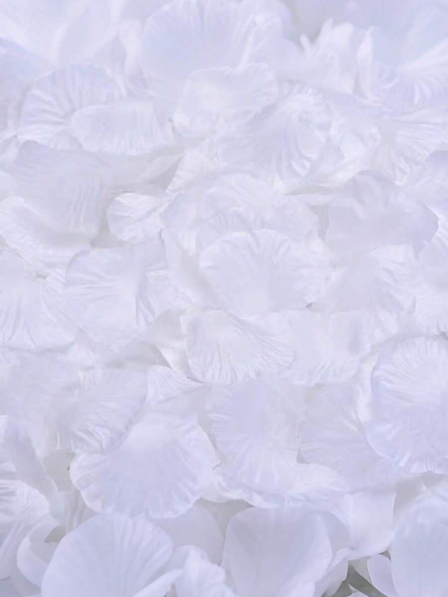 1000pcs Artificial Fake Rose Petals, Suitable For Valentine's Day, Wedding, Romantic Night, Engagement, Floral Decor, Events, Parties, Valentine's Day (White Rose Petals)