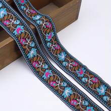 2 Yards Vintage Jacquard Ribbon Trim | Woven Jacquard Ribbon, Embroidery Sewing Lace Ribbon Fabric | For Decorative Edging - Multicolor - View 11