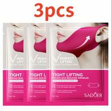 1/3/4 Pcs Red V-Shaped Lifting Face Mask, With Lifting Chin Effect; Hydrogel Face Mask With Ear Hooks, Can Be Used As Lifting Bandage - Multicolor - View 11