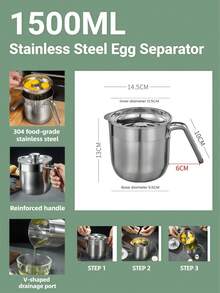 1 套优质 304 不锈钢蛋清分离器 - 轻松分离蛋黄和蛋白，方便健康烹饪和烘焙，蛋黄搅拌器，烘焙必备，厨房工具，小巧厨房小工具，现代厨具，坚固耐用，厨房配件，家庭厨师，健身爱好者 - 多色(隨機) - 查看 12