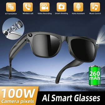 SIMSONLAB New Men's And Women's Smart Glasses, Voice Assistant, 260mAh High-Capacity Battery, Long Term Battery Life, Answer The Phone, Real Time Translation, Music Control, Intelligent Search, Accurate Touch Control, Conversation, Intelligent Control Operation, Birthday Present