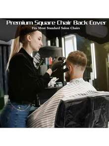 1pc Transparent PVC Salon Hair Dye Chair Protective Cover - Clear - View 4