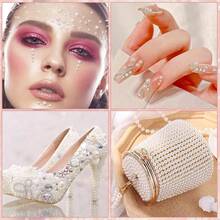Self-Adhesive Rhinestones And Pearls, Suitable For Makeup, Festival Jewelry, Hair Gems, Rhinestone Stickers, Applicable To Cosmetics, Nails, Crafts - White Pearl - View 3