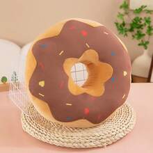 Gối tròn trang trí 11 inch màu hồng hình bánh donut, in kỹ thuật số 3D, mềm mại, thoải mái, hình dáng đồ ăn ngộ nghĩnh, trọng lượng nhẹ, thích hợp làm đệm ngồi cho ghế dài, ghế tựa, sàn nhà, sofa. - Nhiều màu - Xem 8
