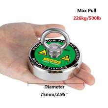 重型钓鱼磁铁 - 强力磁铁，带沉头孔吊环螺栓，适用于河流和钓鱼，易于安装，耐用金属材质，非常适合打捞丢失物品和渔具 | 沉头孔吊环螺栓 | 耐用金属钩 - 銀色 - 查看 7