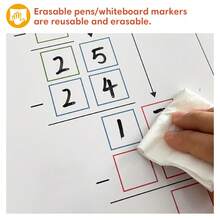 10 PCS Dry Erase Long Division Math Learning Whiteboard Double Sided Grades 1-3 Children Mathematics Calculate Manipulative Cards Homeschool Teaching Aids